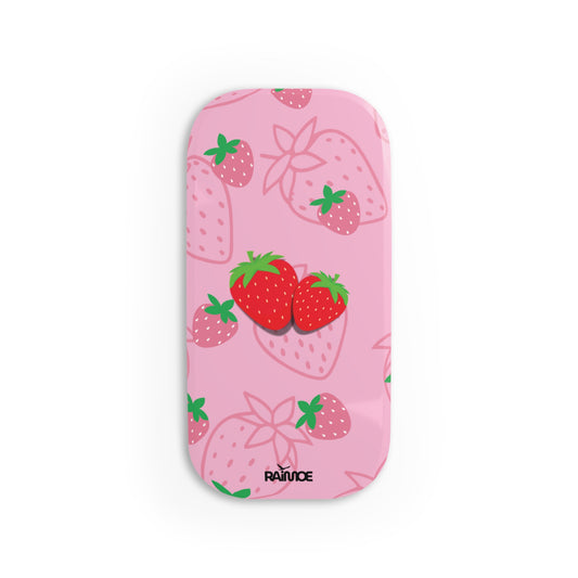 Agarre de teléfono con clic de fresa jugosa