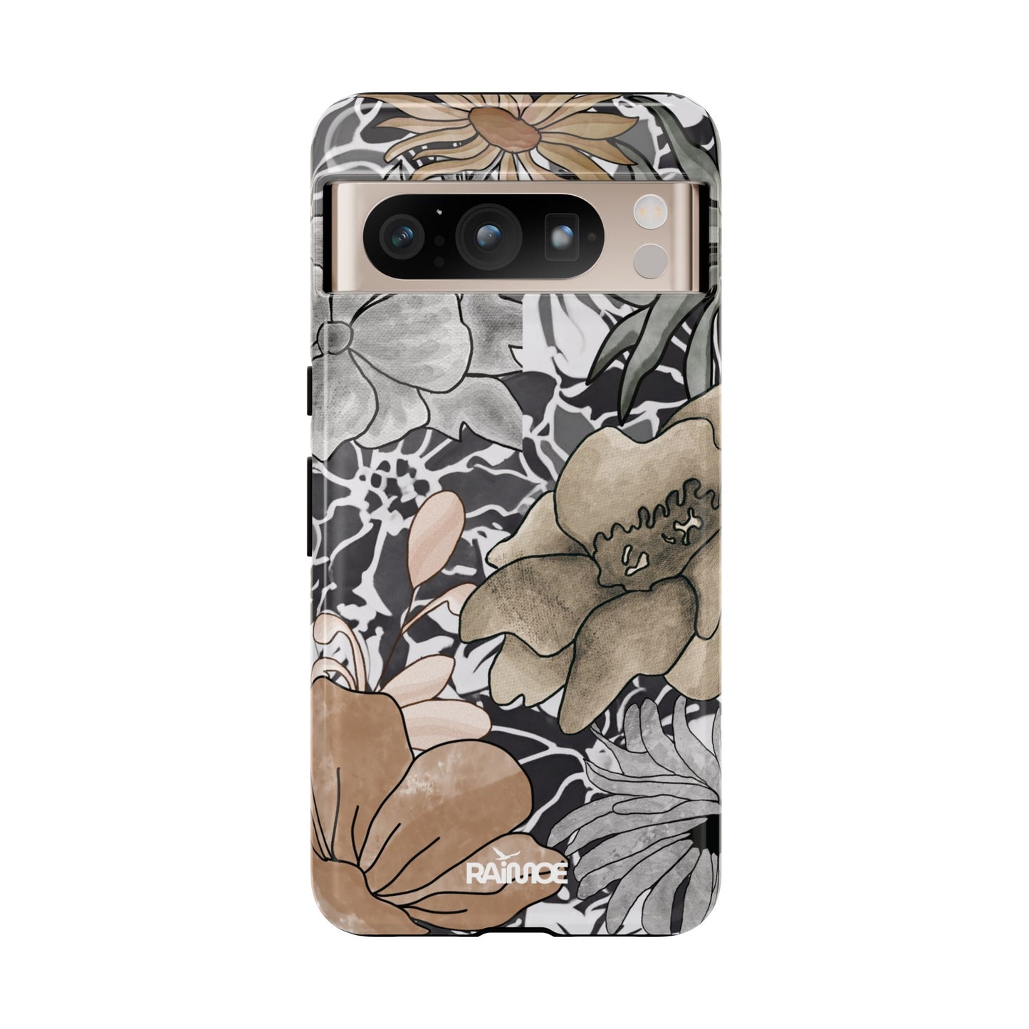 Funda resistente con diseño floral rústico para Google Pixel (brillante)