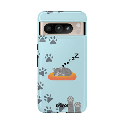 Snoozy Kitty - Funda resistente para Google Pixel (brillante)