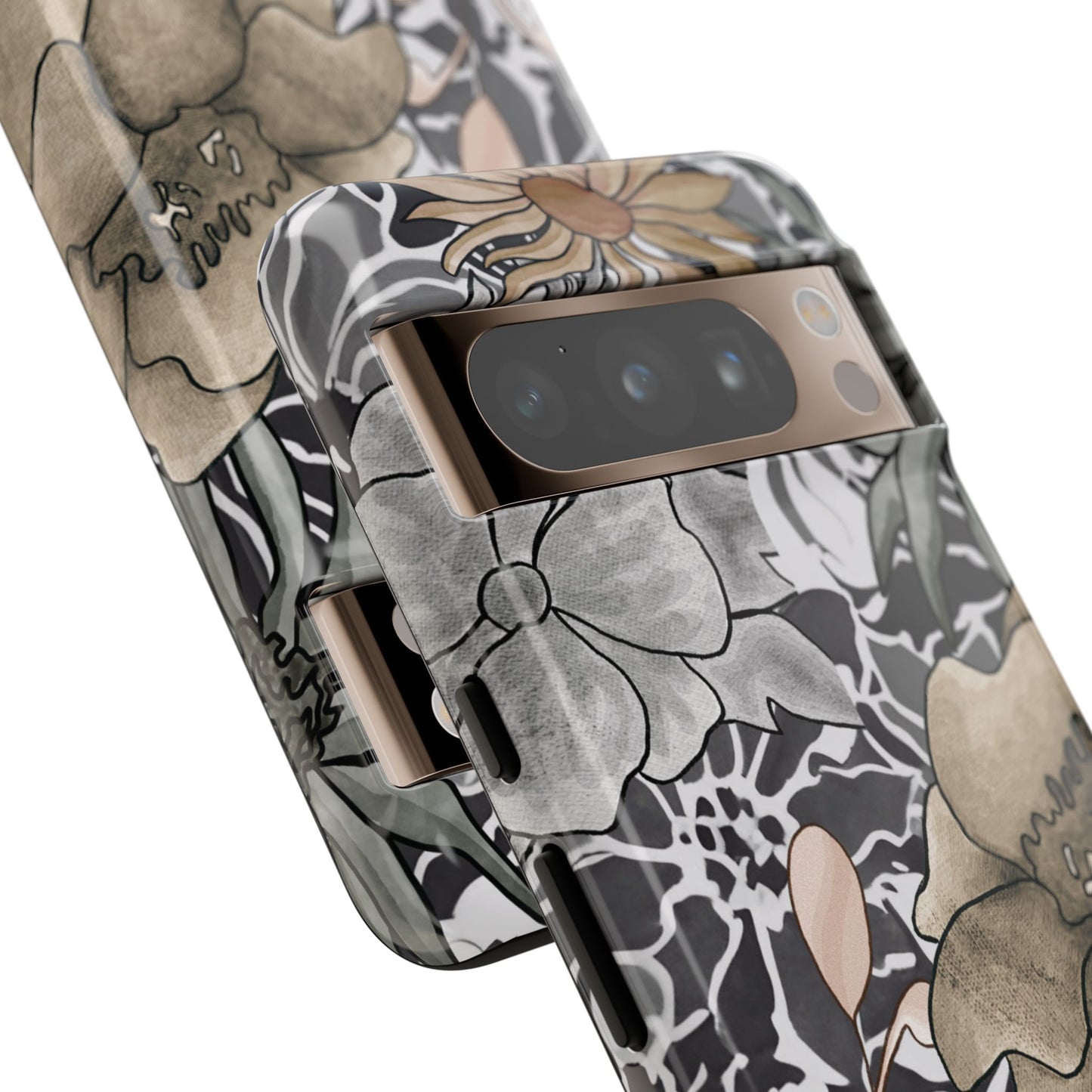 Funda resistente con diseño floral rústico para Google Pixel (brillante)