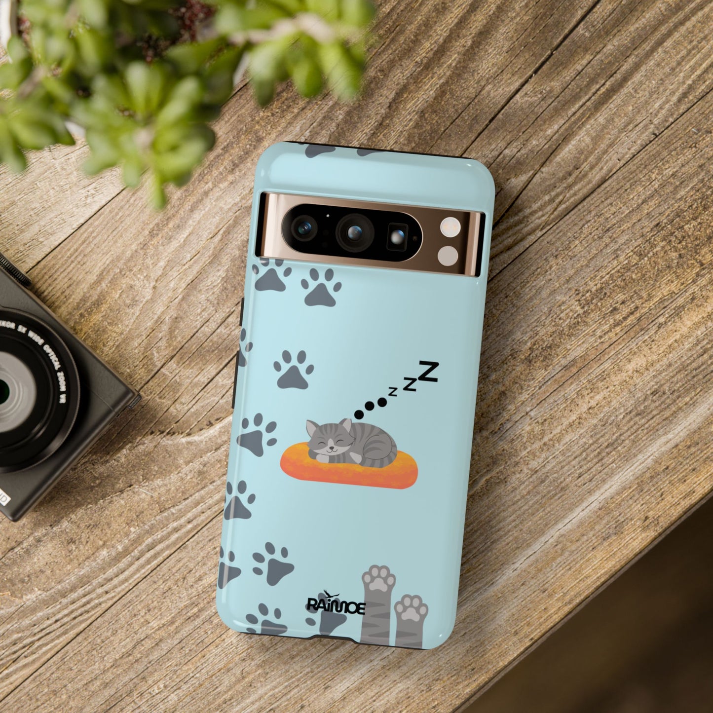 Snoozy Kitty - Funda resistente para Google Pixel (brillante)