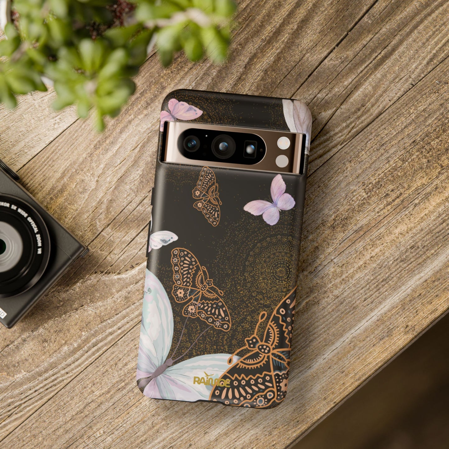 Funda resistente con diseño de mariposa espiral para Google Pixel (mate)