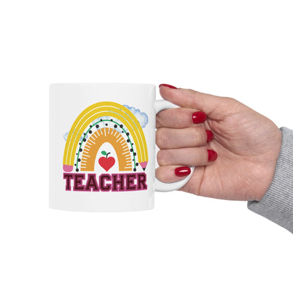 Rainbow Pencil Teacher Mug