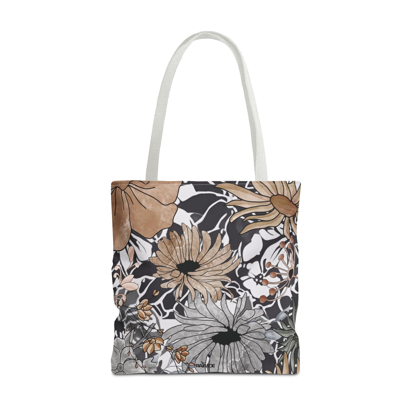 Bolsa de mano rústica con flores