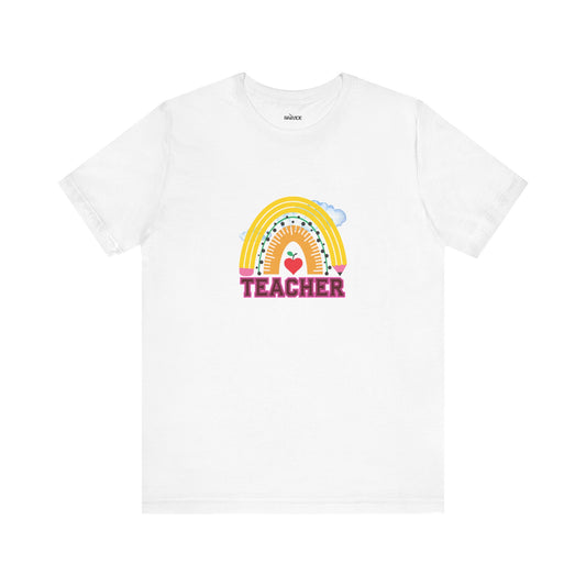 Rainbow Pencil Teacher Graphic T- Shirt