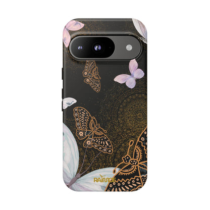 Funda resistente con diseño de mariposa espiral para Google Pixel (mate)