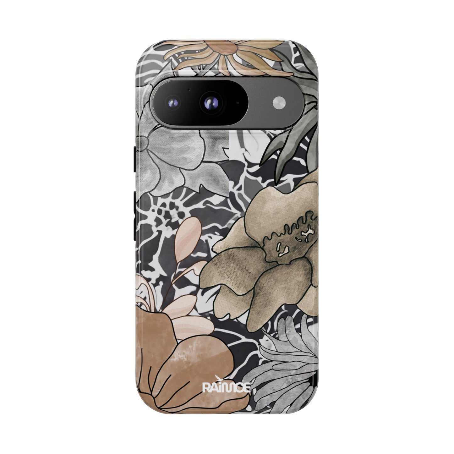 Funda resistente con diseño floral rústico para Google Pixel (brillante)