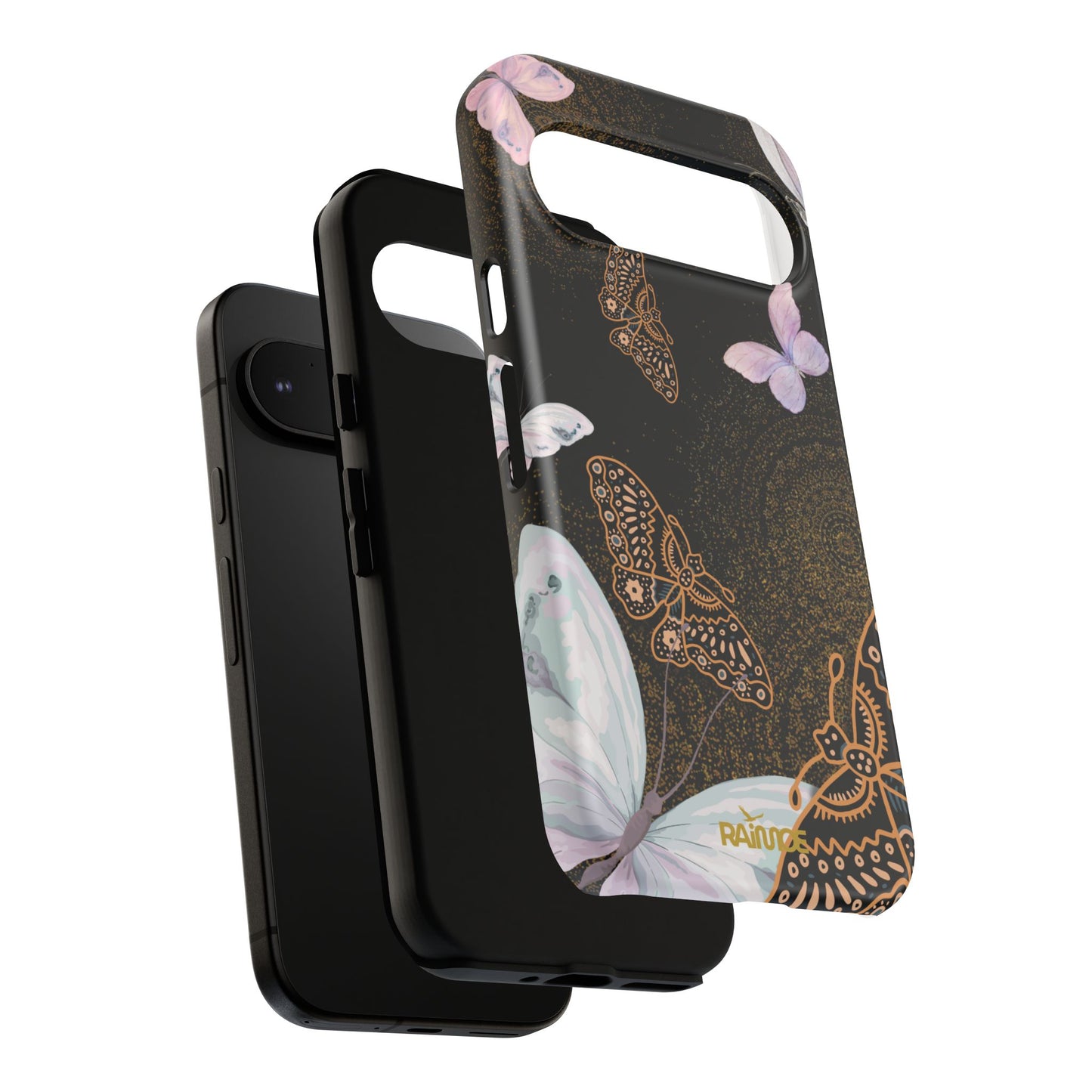 Funda resistente con diseño de mariposa espiral para Google Pixel (mate)