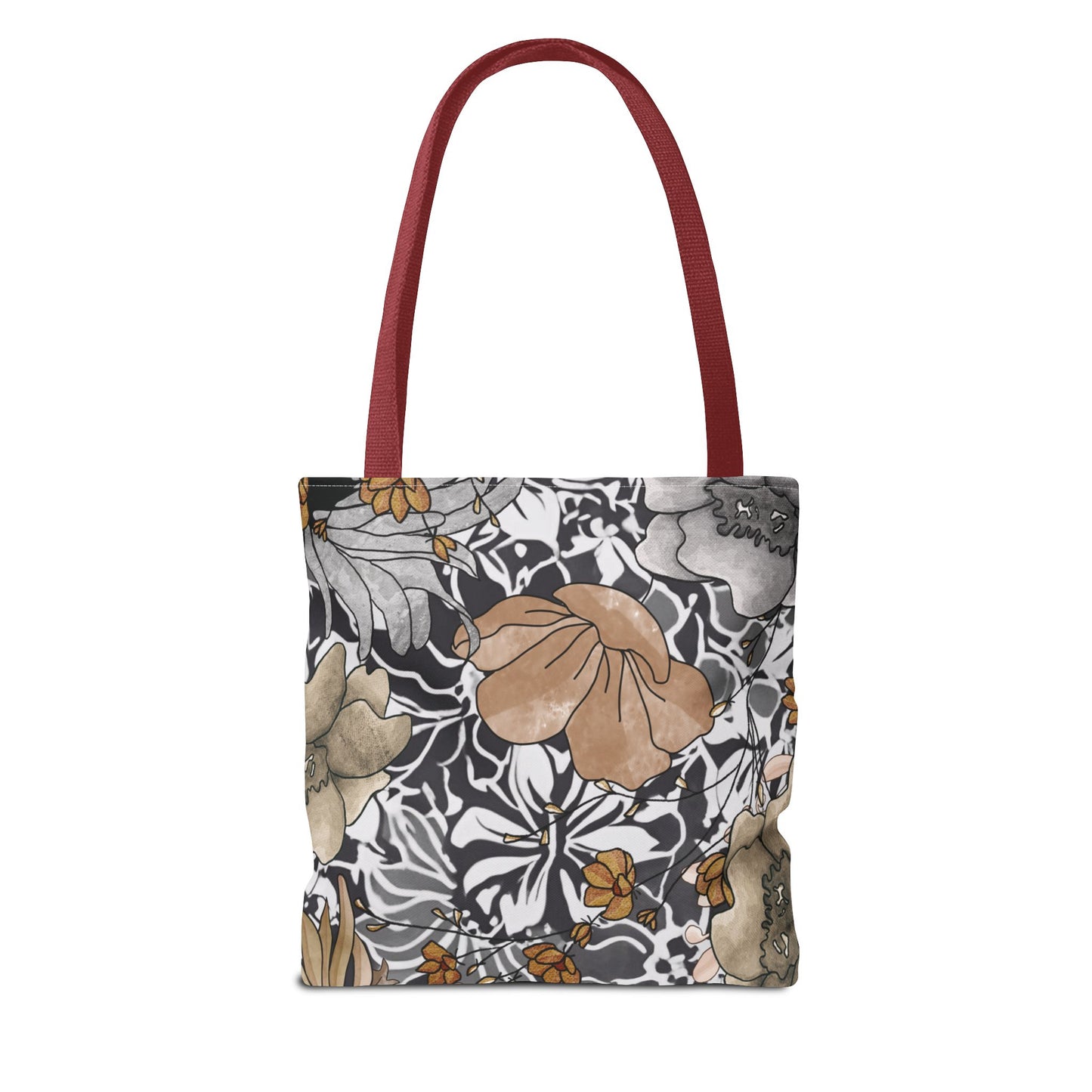 Bolsa de mano rústica con flores