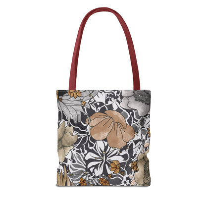 Bolsa de mano rústica con flores