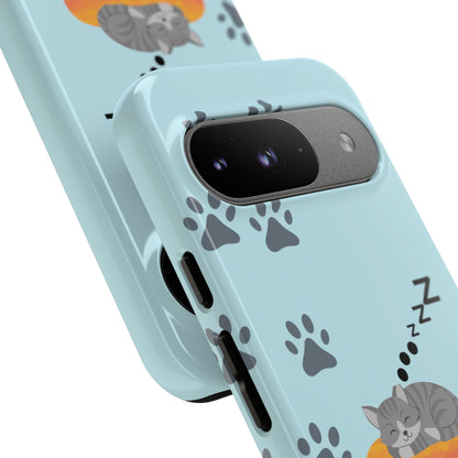 Snoozy Kitty - Funda resistente para Google Pixel (brillante)