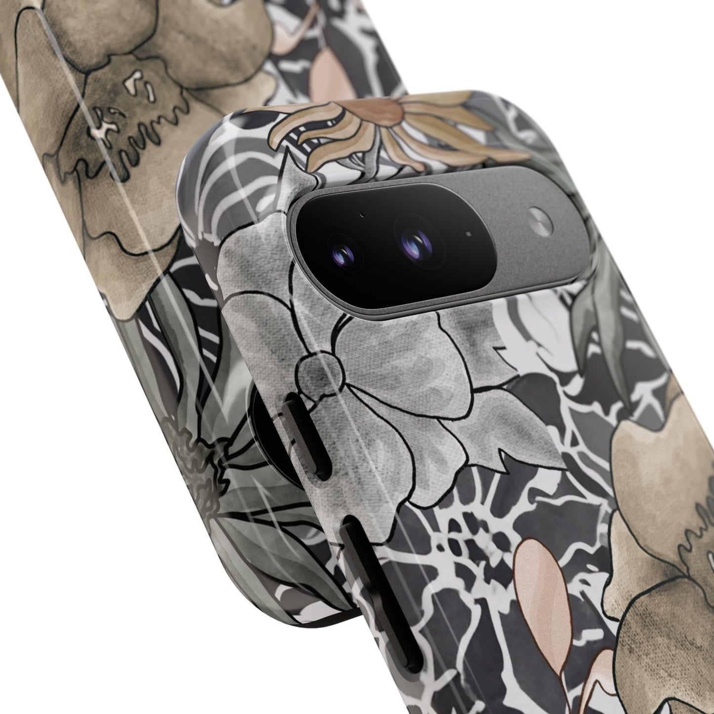 Funda resistente con diseño floral rústico para Google Pixel (brillante)
