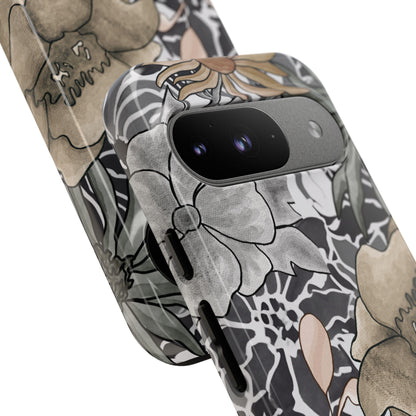 Funda resistente con diseño floral rústico para Google Pixel (brillante)