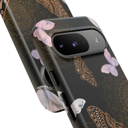 Funda resistente con diseño de mariposa espiral para Google Pixel (mate)