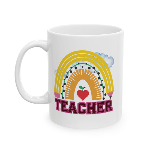 Rainbow Pencil Teacher Mug
