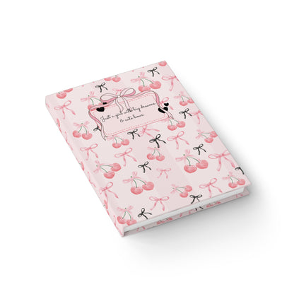 Pink Bow and Cherry Lined Journal