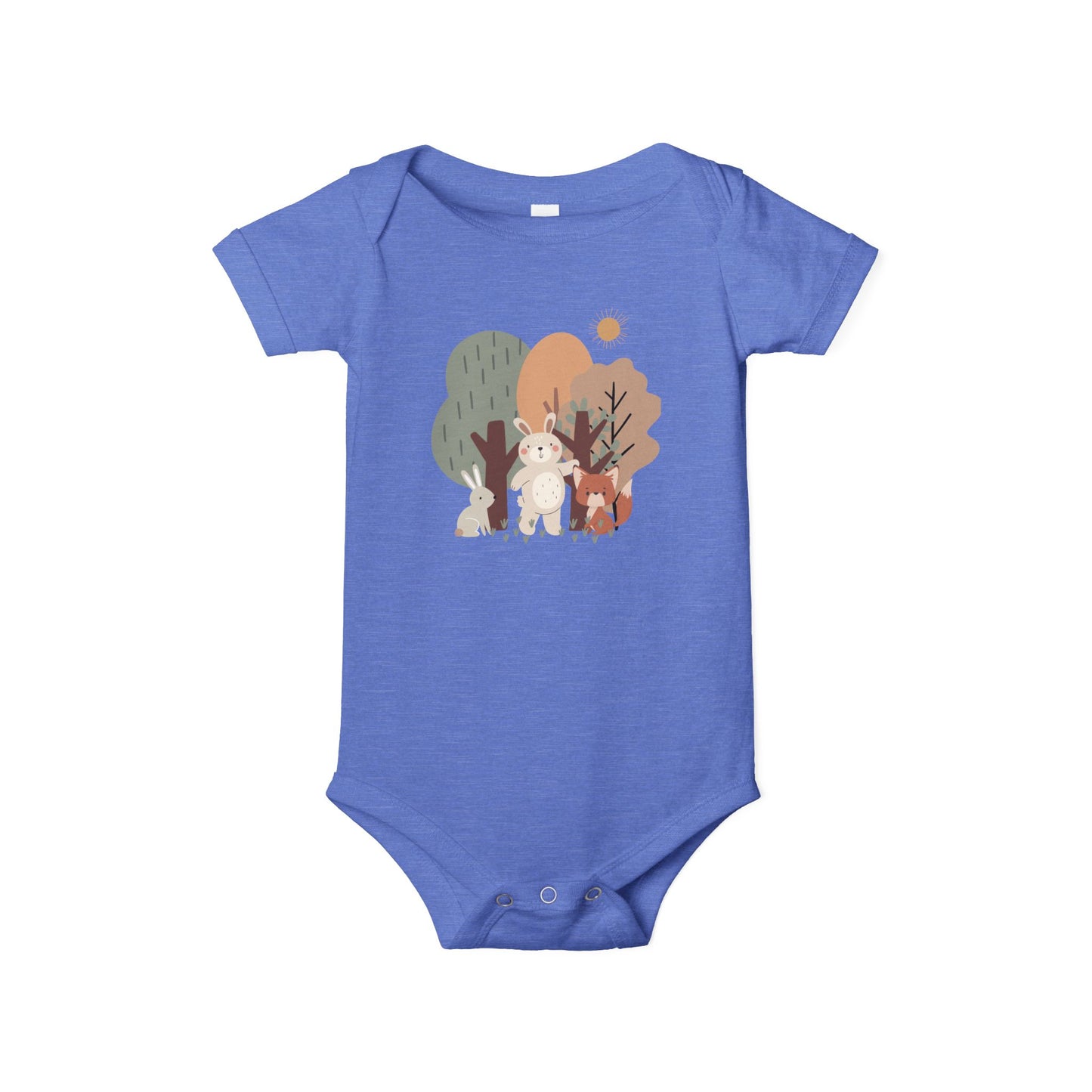 Woodland Animal Short-Sleeve Bodysuit