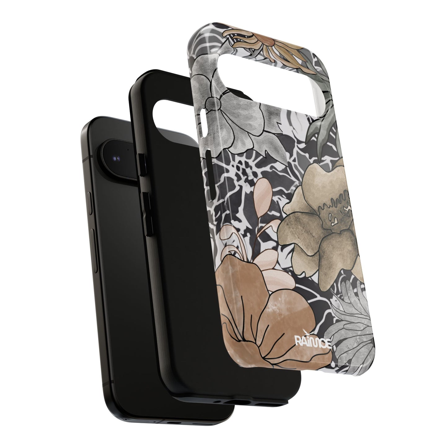 Funda resistente con diseño floral rústico para Google Pixel (brillante)