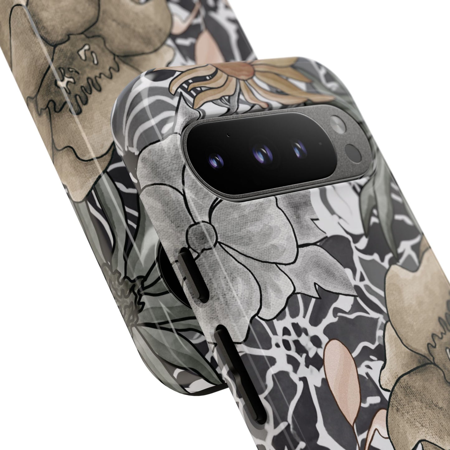 Funda resistente con diseño floral rústico para Google Pixel (brillante)