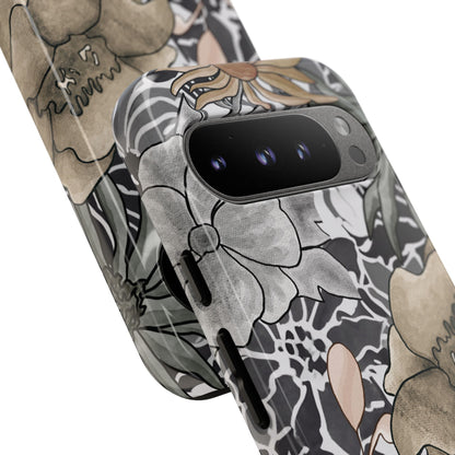 Funda resistente con diseño floral rústico para Google Pixel (brillante)