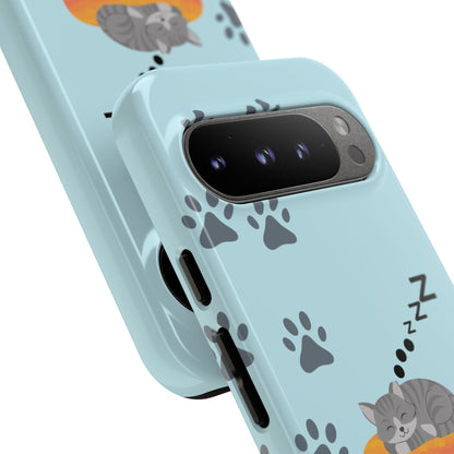Snoozy Kitty - Funda resistente para Google Pixel (brillante)