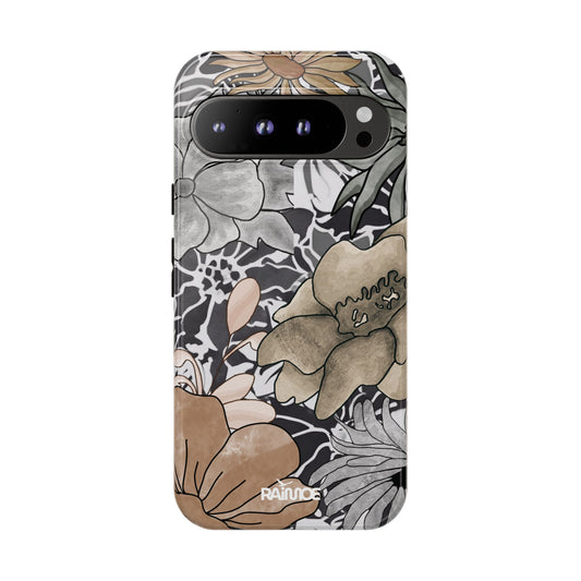 Funda resistente con diseño floral rústico para Google Pixel (brillante)