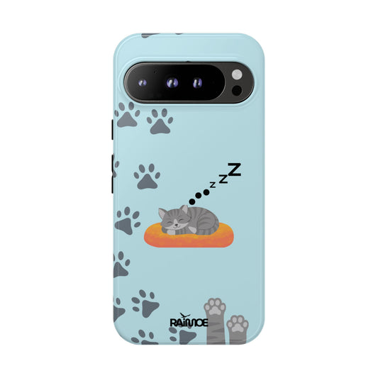 Snoozy Kitty - Funda resistente para Google Pixel (brillante)