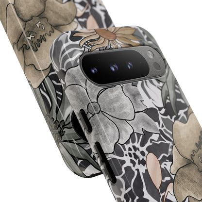 Funda resistente con diseño floral rústico para Google Pixel (brillante)