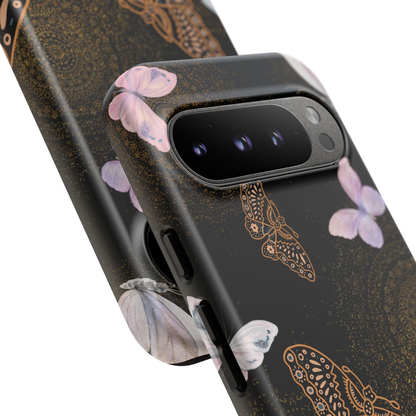 Funda resistente con diseño de mariposa espiral para Google Pixel (mate)