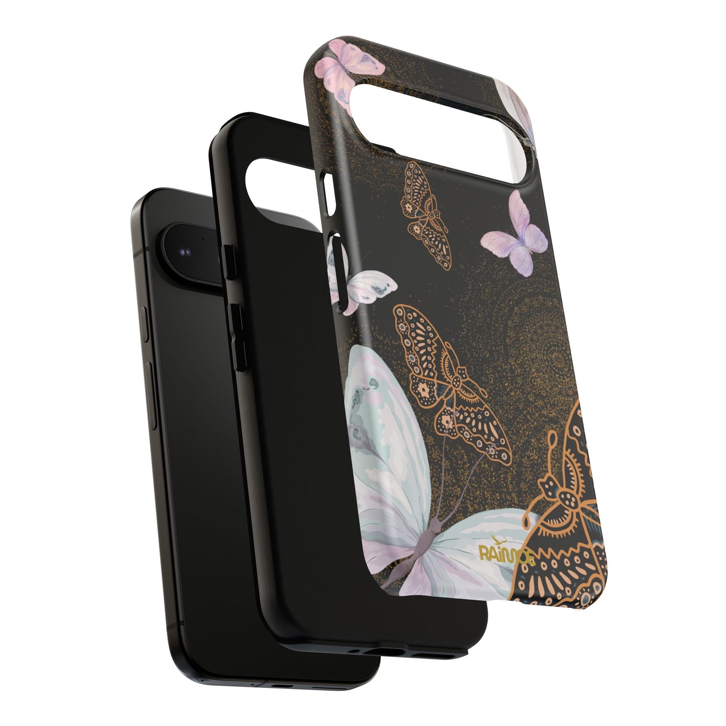 Funda resistente con diseño de mariposa espiral para Google Pixel (mate)