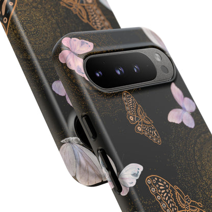 Funda resistente con diseño de mariposa espiral para Google Pixel (mate)