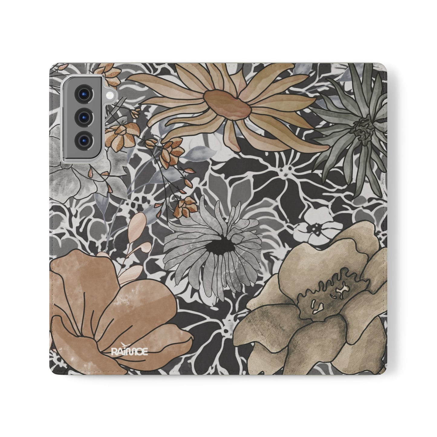 素朴な花柄 - Samsung Galaxy フリップケース