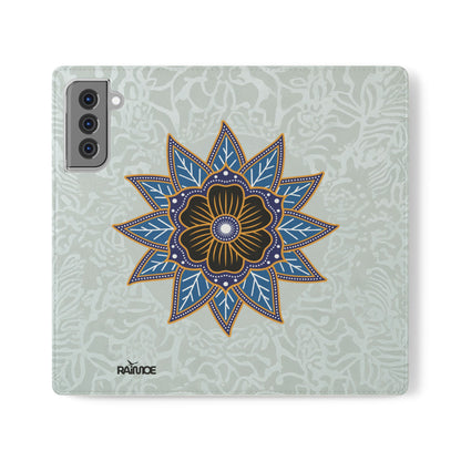 Blue Bloom - Funda con tapa para Samsung Galaxy