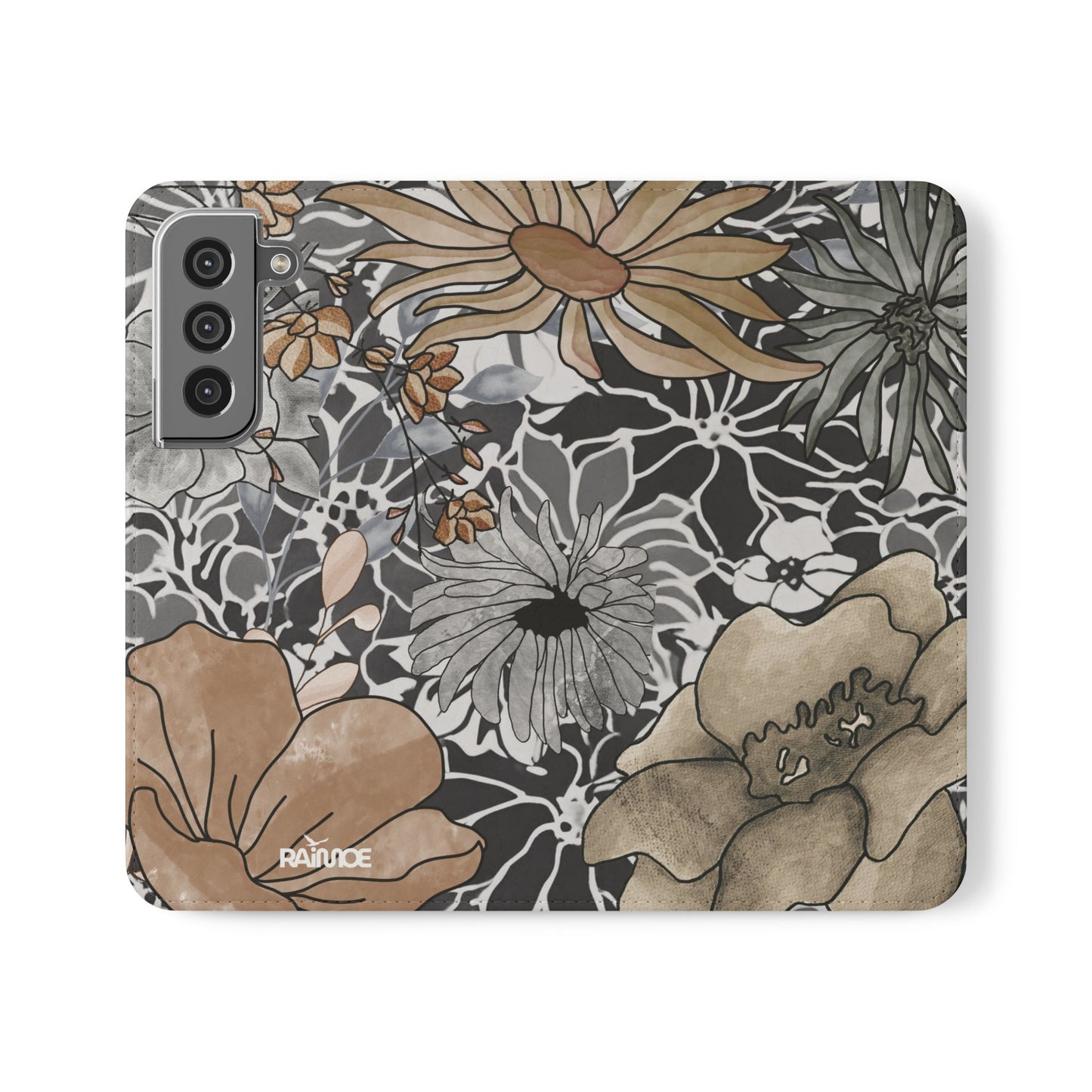 素朴な花柄 - Samsung Galaxy フリップケース