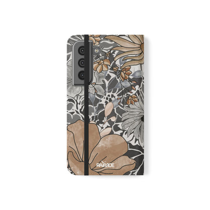 素朴な花柄 - Samsung Galaxy フリップケース