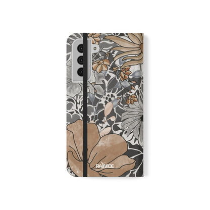 素朴な花柄 - Samsung Galaxy フリップケース