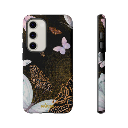 Funda resistente para Samsung Galaxy (mate) con diseño de mariposa espiral