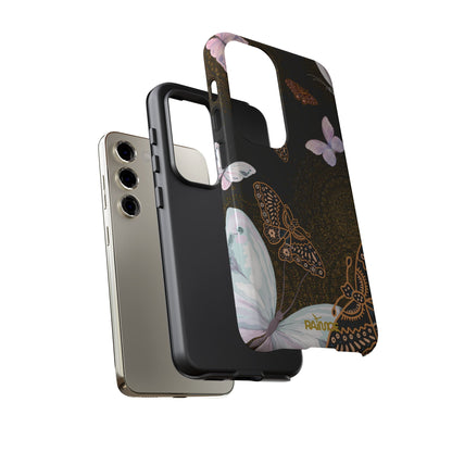 Funda resistente con diseño de mariposa espiral para Samsung Galaxy (brillante)
