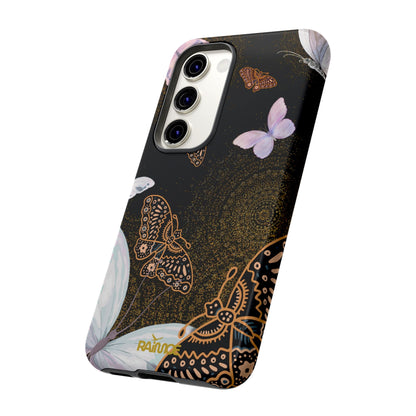 Funda resistente con diseño de mariposa espiral para Samsung Galaxy (brillante)