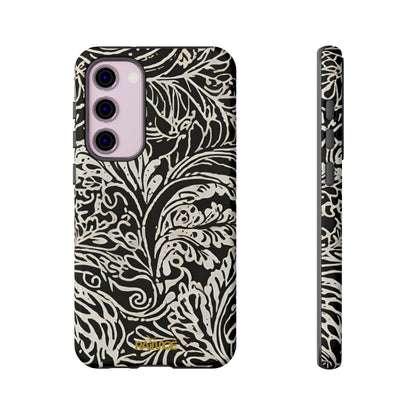 Funda resistente con diseño de hoja y brillo para Samsung Galaxy