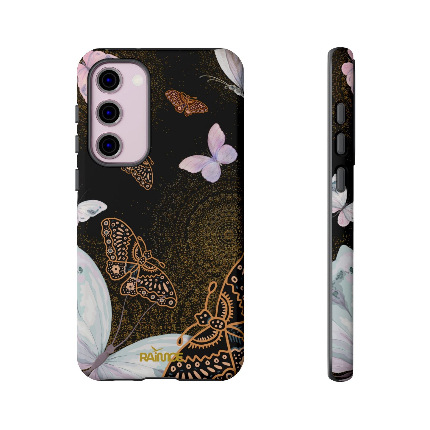 Funda resistente para Samsung Galaxy (mate) con diseño de mariposa espiral
