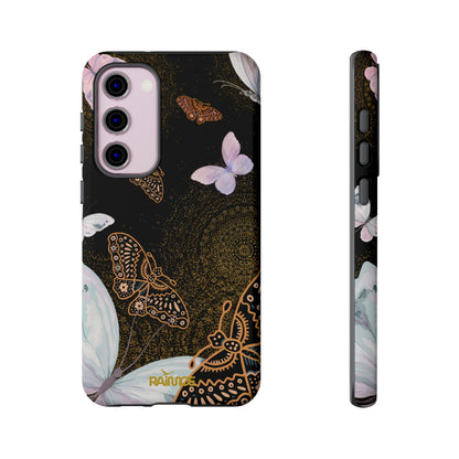 Funda resistente para Samsung Galaxy (mate) con diseño de mariposa espiral