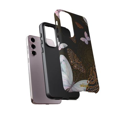 Funda resistente para Samsung Galaxy (mate) con diseño de mariposa espiral