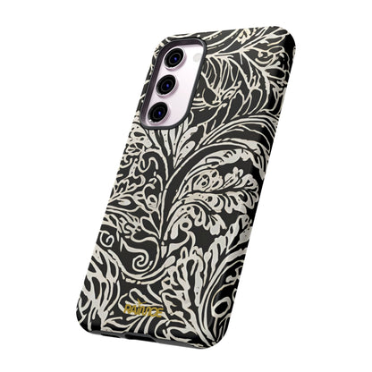 Funda resistente con diseño de hoja y brillo para Samsung Galaxy