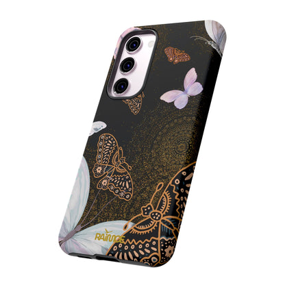Funda resistente para Samsung Galaxy (mate) con diseño de mariposa espiral