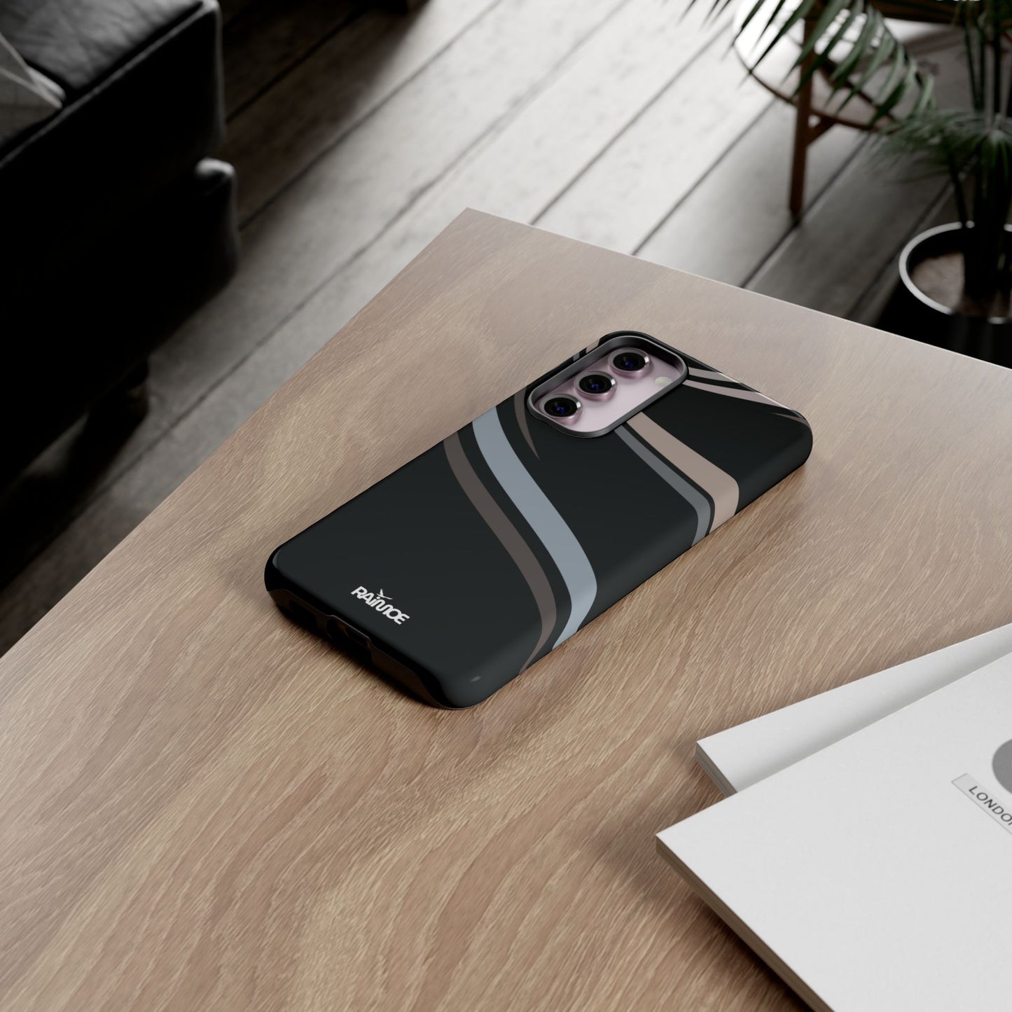 Funda rígida brillante para Samsung Galaxy con líneas onduladas
