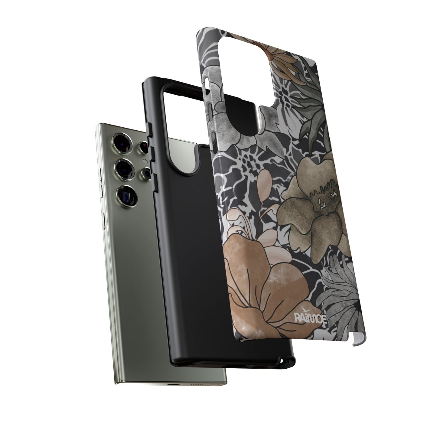Funda rígida para Samsung Galaxy (brillante) con diseño floral rústico