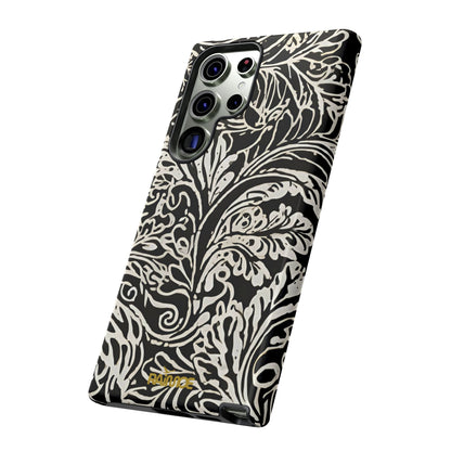 Funda resistente con diseño de hoja y brillo para Samsung Galaxy