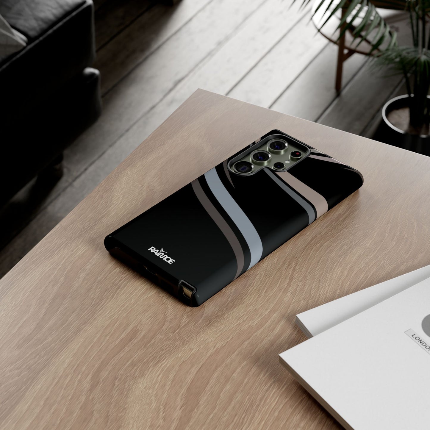 Funda rígida brillante para Samsung Galaxy con líneas onduladas