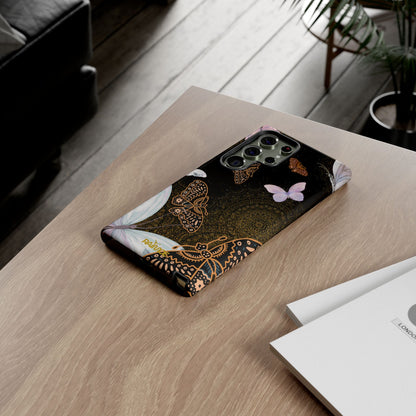 Funda resistente para Samsung Galaxy (mate) con diseño de mariposa espiral